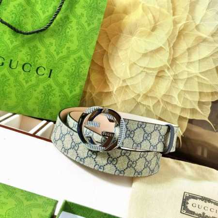 Special Gucci Men's Width 4.0Cm Original Simple And Elegant Fine Hardware Double - Click Image to Close