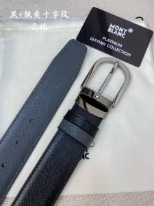 Special Montblanc Width 3.5Cm Made From Top-Grain Cowhide Premium Needle-Stitche