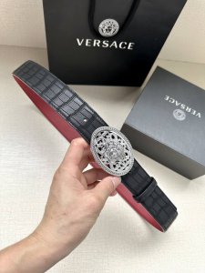 Width 4.0Cm Versace Head Logo: The 3D Hollow Medusa On The Belt Buckle Gives Thi