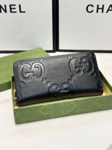Color Black Size 19X10 Real shot of Gucci original single zipper wallet One to