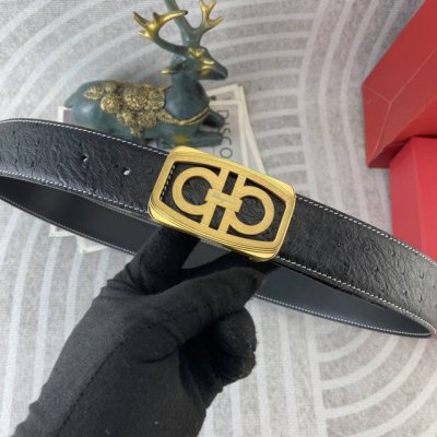 Ferragamo Special Leather Belt Series Original Hardware Boutique Stainless Steel