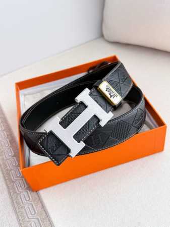 Product Name: Hermes Belt Original Model: Buckle, Classic Pure Steel Buckle, Dou - Click Image to Close