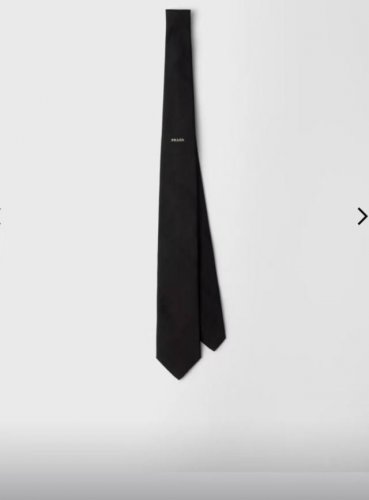 This is a high-end custom-made Prada classic tie with the logo, featuring a dou