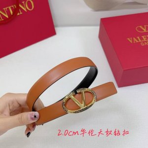 2.0Cm Valentino Plain Weave Belt, Double-Sided Top-Grain Leather, Length: .75.80