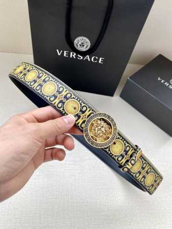 Width 4.0 Cm Versace This Distinctive Leather Belt Is Crafted With A Royal Rebel - Click Image to Close