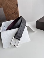 Bv New Men's Belt Handmade Large Grid Intrecciato Piccolo Woven Italian Calfskin