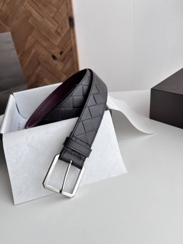 Bv New Men's Belt Handmade Large Grid Intrecciato Piccolo Woven Italian Calfskin