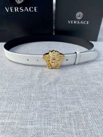Width: 3.0 Cm Versace This Plain-Weave Belt Features The Iconic Versace Medusa H
