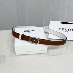 Celin E New 3D Buoy Buckle Women's Belt, Italian Imported Calfskin with Brass Bu