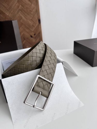 Special Bv New Wide Men's Belt, Handmade Small Checkered Intrecciato Piccolo Wea