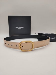 Special Apricot Color 3.0Cm Yangshulin Ancient Gold Pin Buckle, Saint Laurent Wo