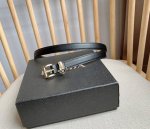 Prada The latest model from Prada. This elegant Saffiano belt highlights the fem
