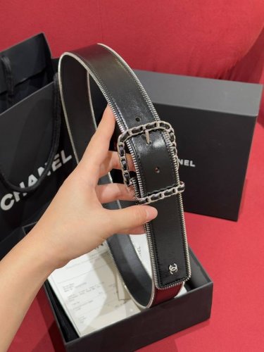 Xiangjia new women's belt zipper belt, double-sided top layer cowhide, this bel