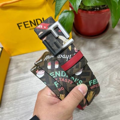 Fendi Fendi Store-Quality Belt, 4.0 Cm Wide, Double Ring, Reversible, Ff Snap Bu