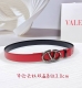 3.0Cm Valentino Double-Sided Striped Belt Double-Sided Top Layer Cowhide Leat