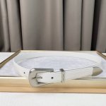 ysl Calfskin Leather Double Buckle Narrow Belt Double Buckle Belt Engraved Wi