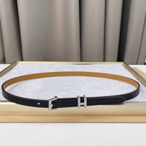 epsom Calfskin Belt With Palladium Plated Belt Buckle, Finely Polished Diamon