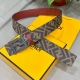 Fendi Fendi, Same As In-Store, Width 4.0 Cm, Double-Ring Reversible Belt, Ff Sna