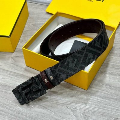 Fendi, Same As In-Store, Width 4.0 Cm, Double-Ring Reversible Belt, Ff Snap Buck