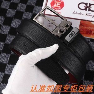 Men's belt: Ferragamo original Men's belt: 100% top layer cowhide, guaranteed g