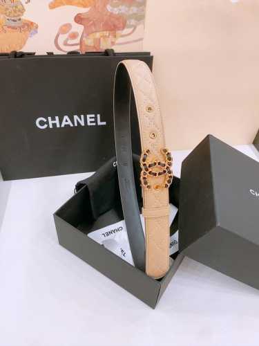 Xiangjia new women's belt Classic sheepskin leather double C buckle, the golden