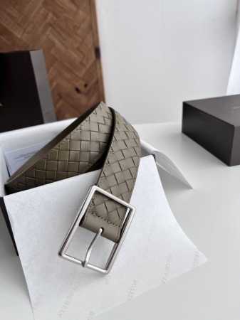 Special Bv New Wide Men's Belt, Handmade Small Checkered Intrecciato Piccolo Wea - Click Image to Close