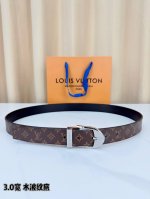 LV classic patterned leather belt, 3.0 width design, paired with a unique black