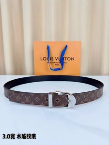 LV classic patterned leather belt, 3.0 width design, paired with a unique black