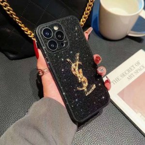 Saint Laurent Ysl mobile phone case flash diamond spray paint side sticker fine