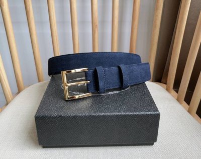 Prada's latest suede leather belt features a simple yet sophisticated style. The