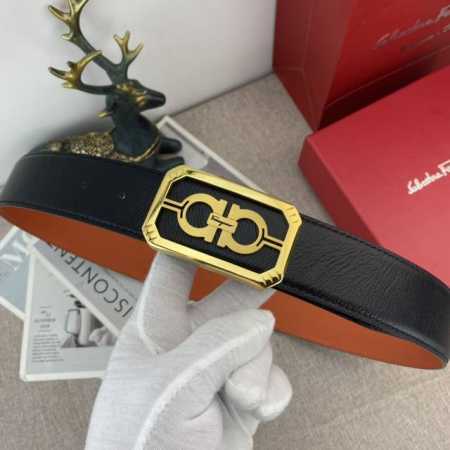 Ferragamo Special Leather Belt Series, Original Hardware Premium Stainless Steel - Click Image to Close