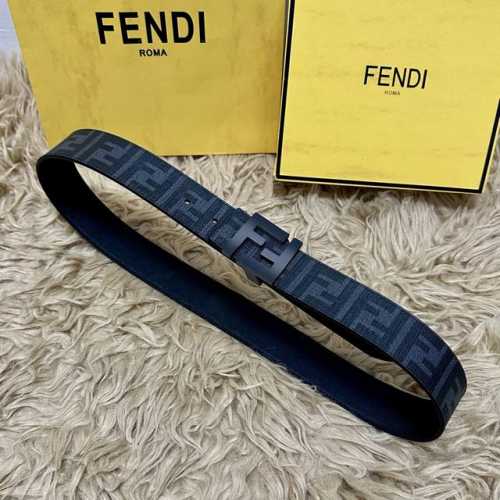 Fendi full packaging, same style as in boutiques, 4.0cm wide, double-ring revers