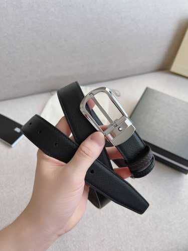 Wanbaojia - Original Order# Business Genuine Leather Automatic Buckle Belt Simpl