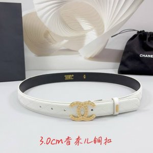 Special 3.0Cm Chanel Belt, Double-Sided Top-Grain Leather, Length: 75.80.85.90.9