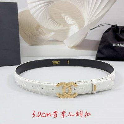 Special 3.0Cm Chanel Belt, Double-Sided Top-Grain Leather, Length: 75.80.85.90.9