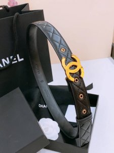 Chanel Logo Glossy classic Cc buckle brass gold metal 3.0Cm fine sheepskin belt