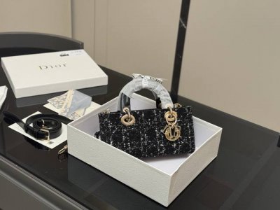 with box Dior Lady horizontal version Princess Diana bag 2025 Dior new bag styl