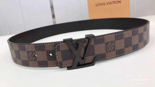 Official Lv This Double-Sided Belt Features The Iconic Dark Brown Lv Initiales B