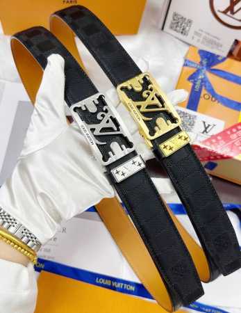 Belt: Louis Vuitton Automatic Buckle - Belt: Top-grade original replica. 100% i - Click Image to Close