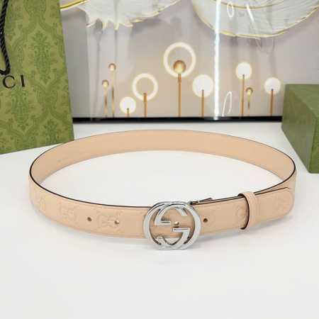 Special Gucci 3.0Cm Double-Sided Top-Grain Calfskin Genuine Leather Custom-Made - Click Image to Close