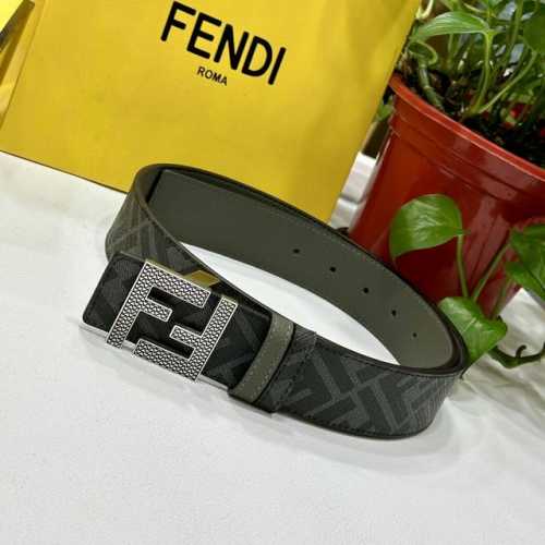 Fendi Fendi Counter Same Style Width 4.0Cm Double Ring Reversible Belt Ff Press