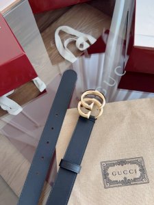 Gucci Surface top layer calfskin width 3.0cm New version of the counter logo hor