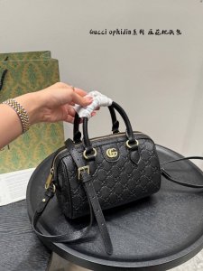 Comes with gift box Gucci Ophidia Collection Embossed Boston Pillow Bag A class