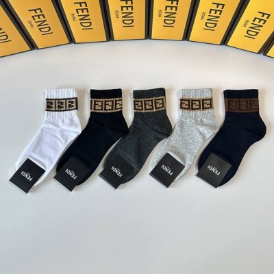 Special packaging for Fendi's new mid-length slouch socks! Five pairs per box, s