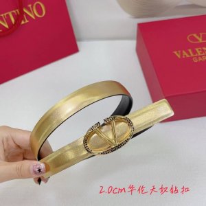 2.0Cm Valentino Plain Weave Belt, Double-Sided Top-Grain Leather, Length: .75.80