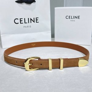 Celine New 3D Buoy Buckle Women's Belt, Italian Imported Calfskin, 2.5cm Width,