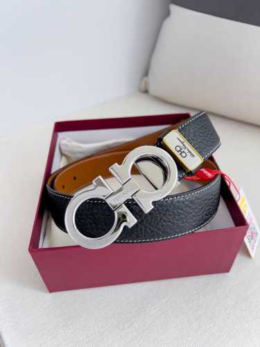 Product Name: Ferragamo Belt, Original Single Model: Buckle, Classic Pure Copper