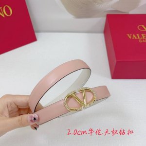 2.0Cm Valentino Plain Weave Belt, Double-Sided Top-Grain Leather, Length: .75.80