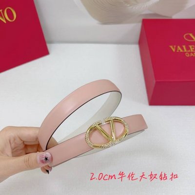 2.0Cm Valentino Plain Weave Belt, Double-Sided Top-Grain Leather, Length: .75.80