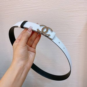 Chanel 25S Cc Silver-Finished Logo Buckle, Brass Metal, Double-Sided Calfskin Be